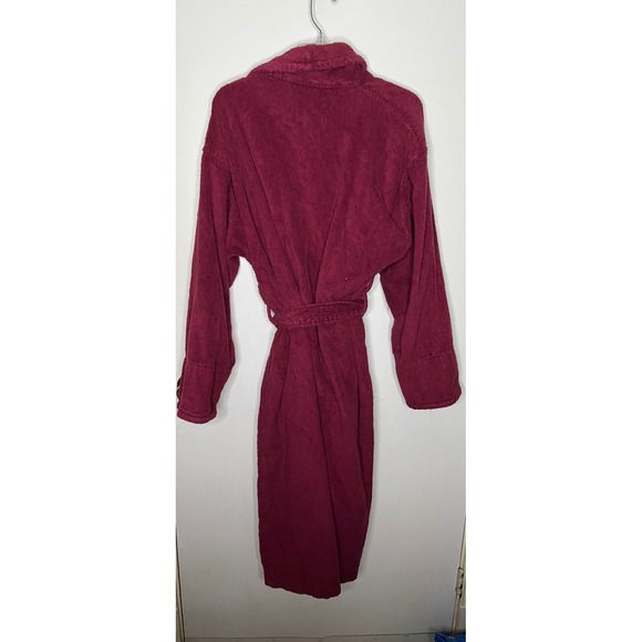 VICTORIAS SECRET Robe Burgundy Plush Terry Bathrobe M L Cozy Loungewear belted - Picture 4 of 4